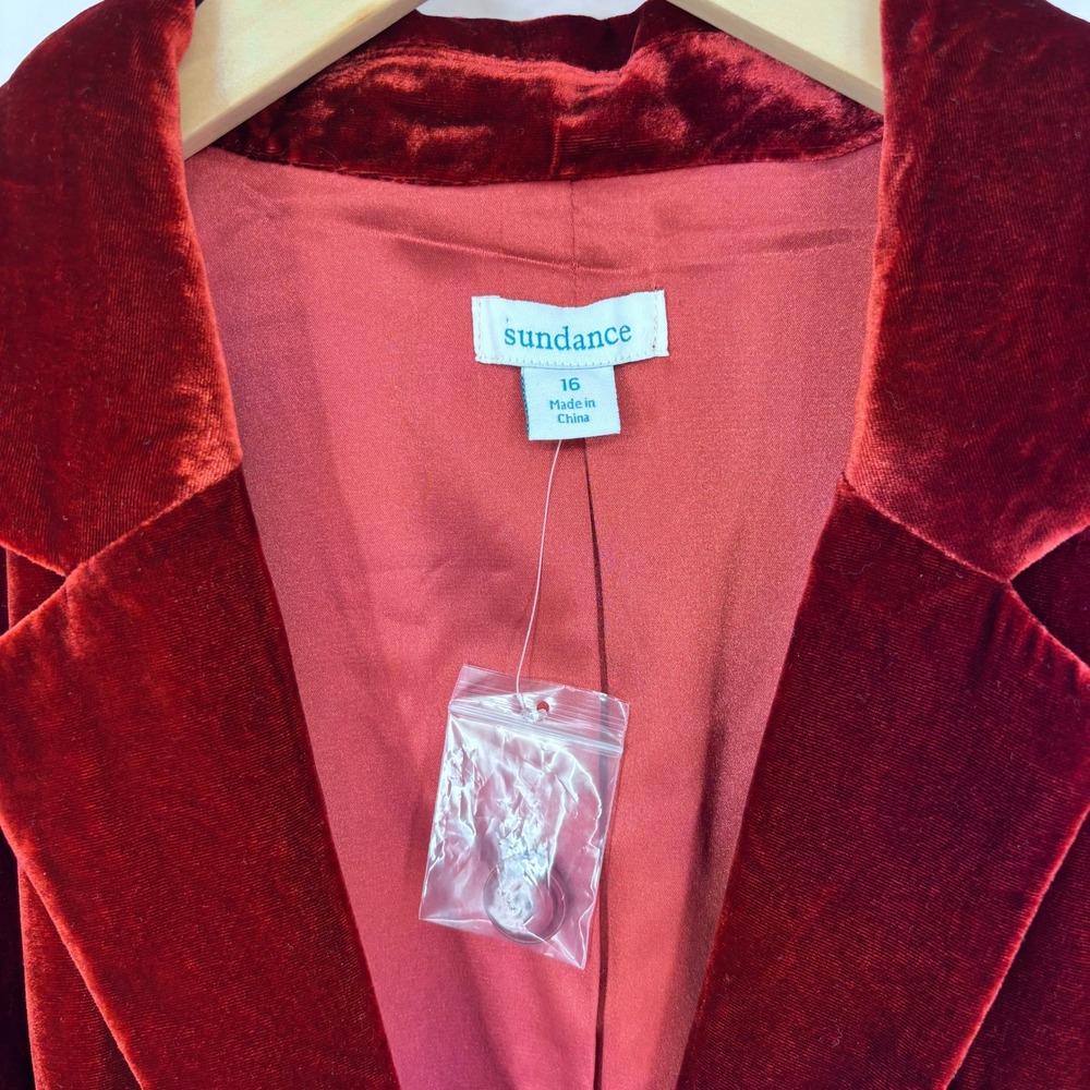 Sundance Velvet Blazer Orange Red - Picture 2 of 7